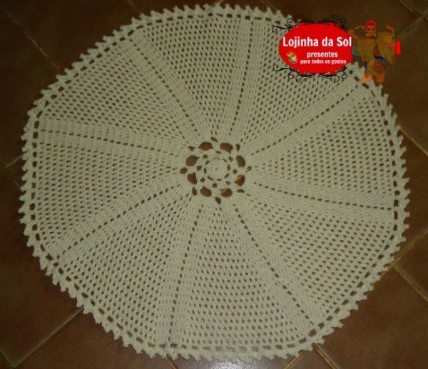 Tapete de crochê de barbante 77cm (por encomenda)