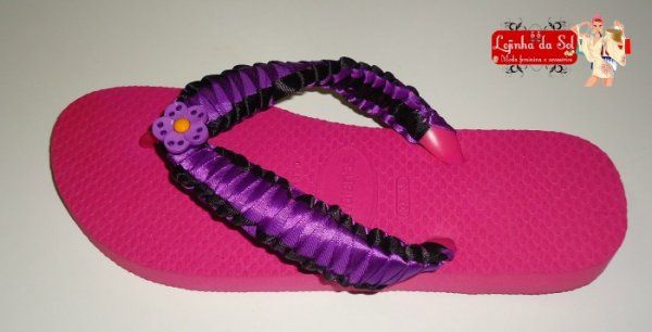 chinelo decorado com cetim (sob encomenda)