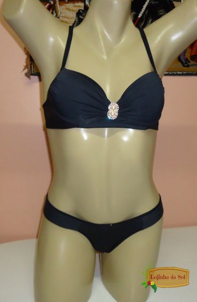 Conjunto lingerie preta Tam-M Ref: 010