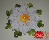 Flor de crochê Margarida Bicuda 19cm (un) por encomenda